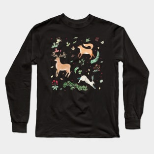 Winter Woodland Animals Long Sleeve T-Shirt